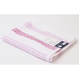 UCHINO 8804G619 Guest Towel, Oboro Stripe C, Thin, Light, Easy to Dry 13.4 x 15.7 inches (34 x 40 cm), Pink