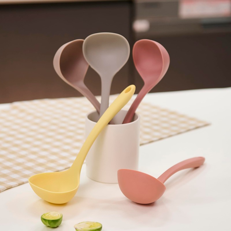 FIRGI Platinum Silicone Cooking Ladle for Baking, Scraping & Mixing,