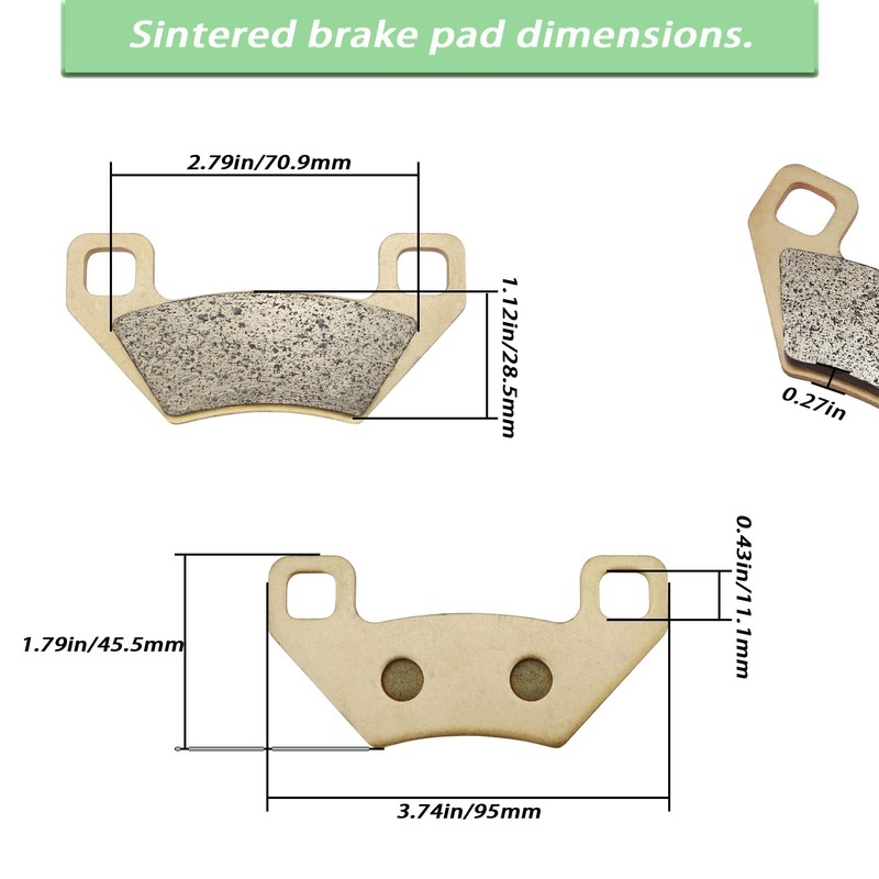 Sintered Brake Pads Front and Rear for Arctic Cat 1000