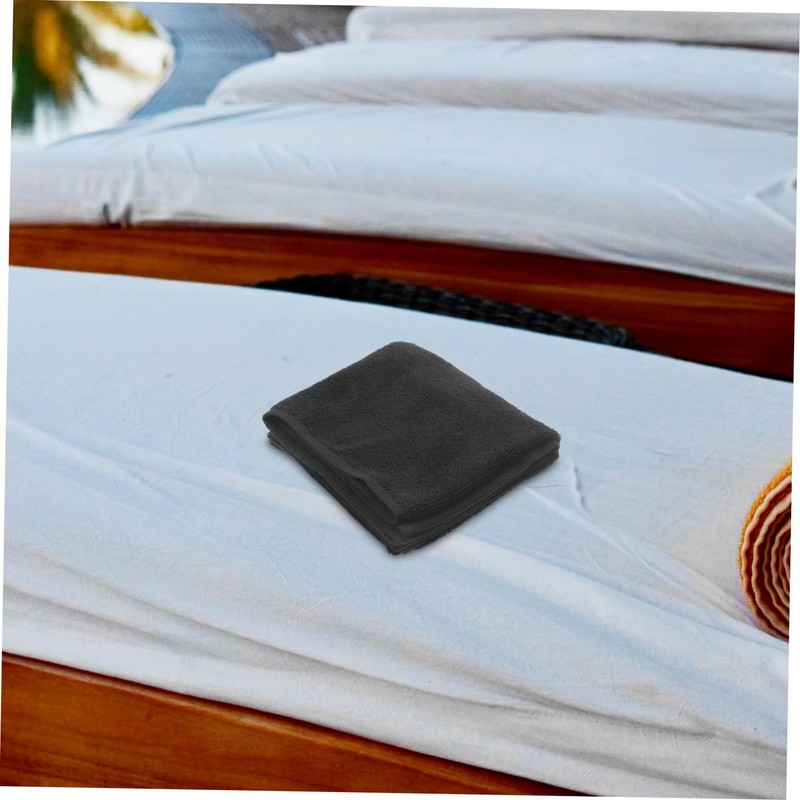 BIUDECO 2pcs Pure Cotton Black Hair Towel Quick Dry Soft