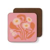 4 Coaster Set Retro Flowers 60s 70s Vintage Inspired