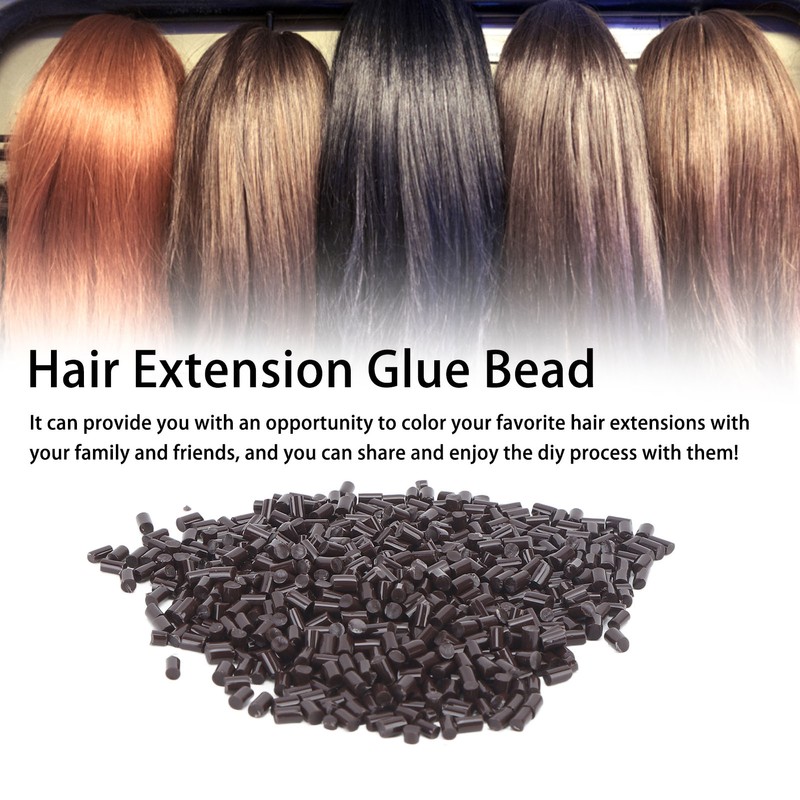 500g Hair Extension Bonding Granule Brown Strong Adhesion Reliable Wig