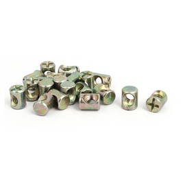 sourcingmap M6 x 12mm Cross Dowel Slotted Barrel Nuts 20PCS for Furniture Chair