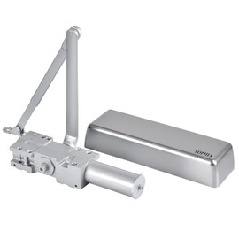 SOPHIA Automatic Door Closer Heavy Duty, Commercial Grade 1, Adjustable Spring Size 1-6 for High Traffic, ADA Compliant & UL Listed, Door Hydraulic Closer, Backcheck & Delayed Action, Siver