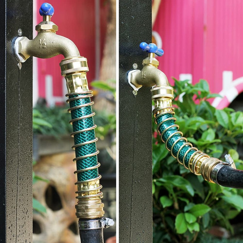 SIGURANTA Garden Hose Extension Adapter, Hose Kink Protector with Coil