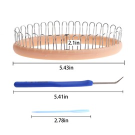 Caishun 1 Set Circular Knitting Board Loom 5.35in Woolen Knitting Tools Accessories Sock Loom Kit for Making Cushions Scarves Headbands Hats Shawls