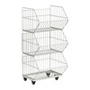 Standing Shelf Units, Wire Storage Basket with Wheels, Detachable and