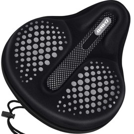 DAWAY C6F Comfortable Bike Seat Cover - Large Wide Gel & Foam Padded Bike Seat Cushion for Women Men, Comfort, for Peloton, Stationary Exercise, Mountain and Cruiser Bicycle Saddles, Soft
