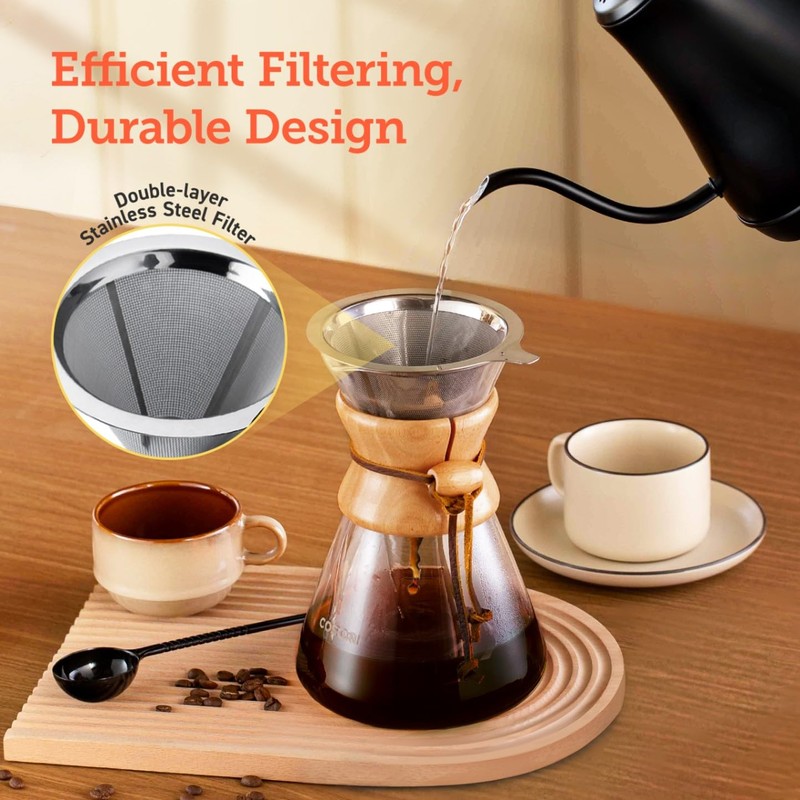COSORI Pour Over Coffee Maker with Double Layer Stainless Steel
