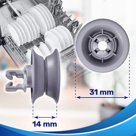 1 Piece Dishwasher Wheels for Upper Basket Ø 31 mm with the Original Code 00611666 611666 00165313 165313 for Bosch for Siemens - MONTERAL