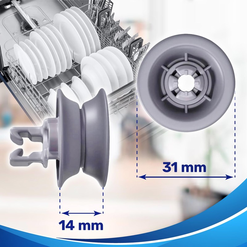 1 Piece Dishwasher Wheels for Upper Basket Ø 31 mm