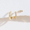 Gold 3pcs Cubic Zirconia Small Hoop Stacks Earrings for Women