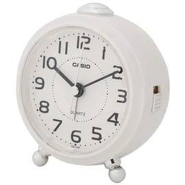 Casio TQ-149-7JF Alarm Clock, White, Analog, Small, Snooze Light, White