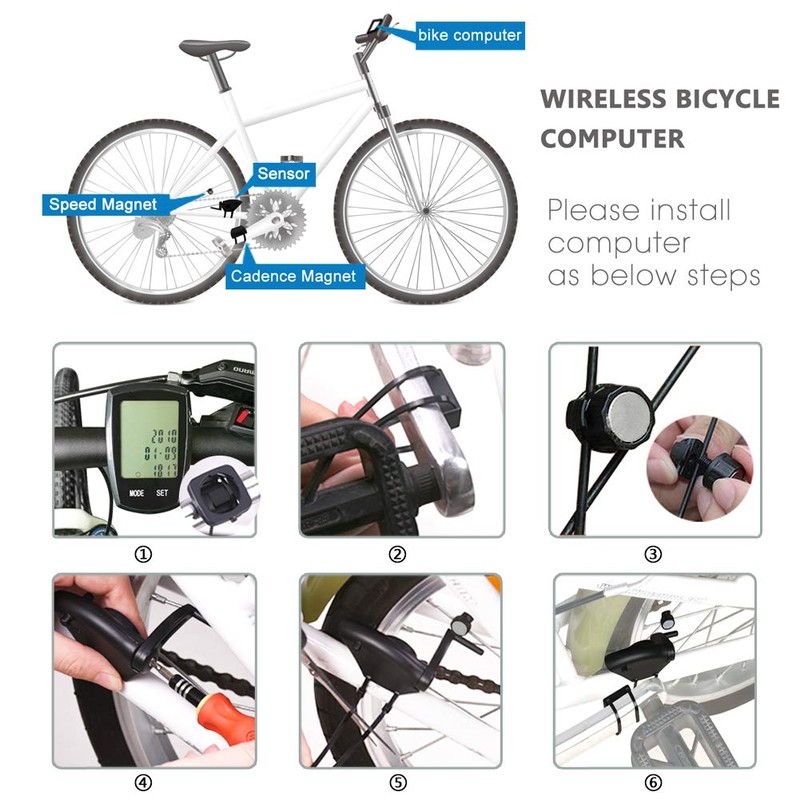 KASTEWILL Waterproof Wireless Bicycle Computer, German Bicycle Speedometer Wireless Tachometer