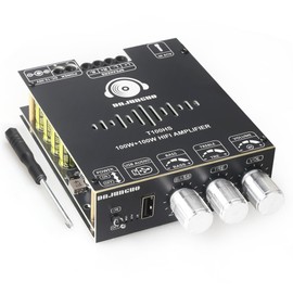 T100HS Power Amplifier Board with Subwoofer 2.0 Channel 100W×2, TPA3221 Chip 12V-30V Audio Power Amplifier with Treble and Bass Control