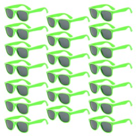 Pibupibu 10/20 Packs Adults Wholesale Neon Colors Square Retro Style Party Favors Sunglasses (Green 20 Packs)