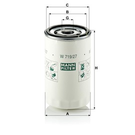 Original MANN-FILTER Oil filter W 719/27 – For Passenger Cars and Utility Vehicles