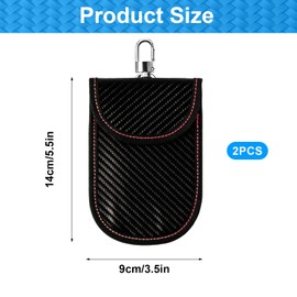 2 Pcs Faraday Pouch for Car keys, Signal Blocking Pouch for Car keys, RFID Blocker Bag Faraday Bag, Anti-Theft Keyless Car Blocker Case Safety Protector Case(Red, Blue)