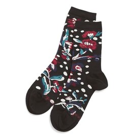 Vera Bradley Women's Crew Socks, Perennials Noir Dot, One Size