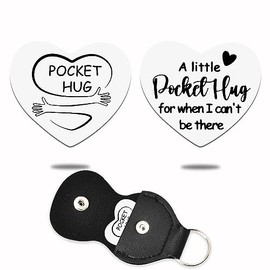 Pocket Hug Long Distance Gifts for Best Friends & Loved Ones - Motivational Gift Keepsake Keychains for Christmas, Anniversary, Birthday