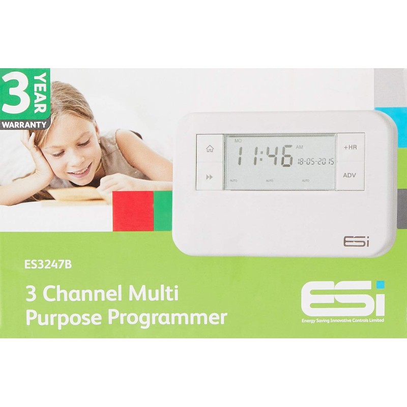 ESI ES3247B Multi Purpose Central Heating Programmer/Timer - 3 Channel