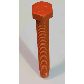 Made in USA 3/8-16 x 2.5" Grade 5 Flange Bolts  Airport Runway Lights Orange Fluoropolymer