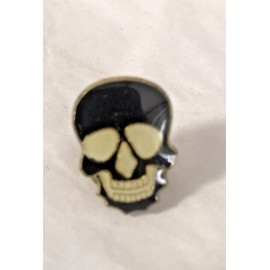 SKULL Vintage Enamel Hat Lapel Pin Tie Tack 1980's New Old Stock