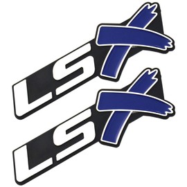 Aimoll 2PCS LSX Side Fender Rear Lid Boot Trunk Emblem Badge Replacement for Corvette LS LT ZL SS (Blue)