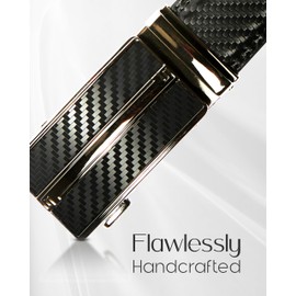 Access Denied Leather Ratchet Belts For Men - Mens Belt With Automatic Sliding Buckle For Suits, Jeans And Uniform - Designed In The USA