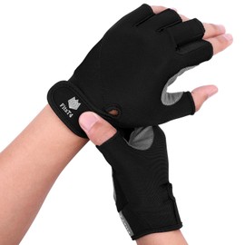FitsT4 Sports Surf Gloves 3/4 Finger Padded Non-Slip Gloves for Water Skiing, Canoeing, Windsurfing, Kiteboarding, Sailing, Kayaking, SUP Stand Up Paddling