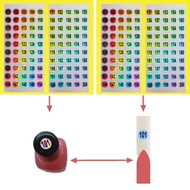 WOKIRO Pack of 100 Nail Display with Ring and Number Stickers 101-200, Presentation Tips Nails, Pattern Tips for Nails, Almond Practice Tips for Nail Colour Display, Nail Art Nail Tips (Natural)