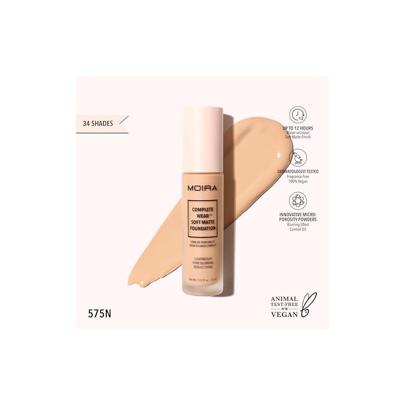 Moira Base De Maquillaje Liquida Complete Wear Soft Matte Foundation