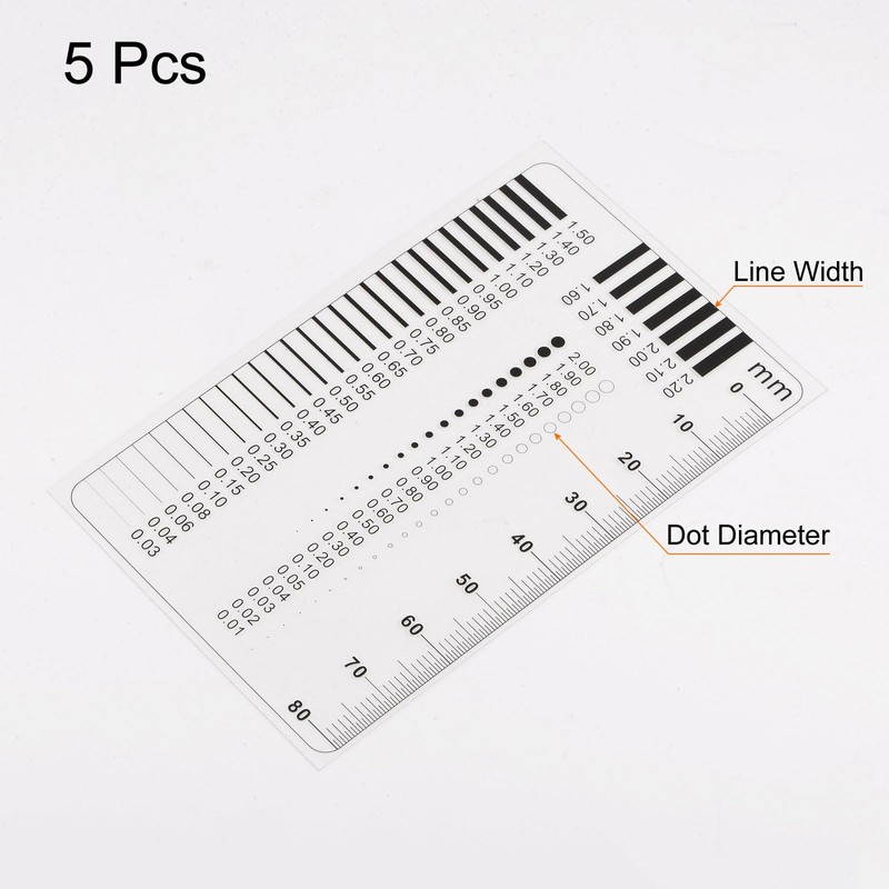 QUARKZMAN 5pcs High Precision SEC Size Estimation Chart 80 mm