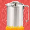 Bacon Grease Container with Strainer 304 Stainless Steel 1.8L Food