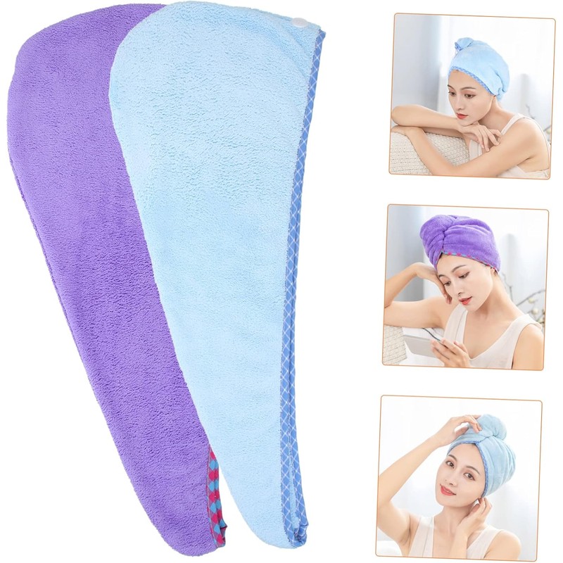 2 Piezas Toalla de Secado Rápido para Cabello Turbante de