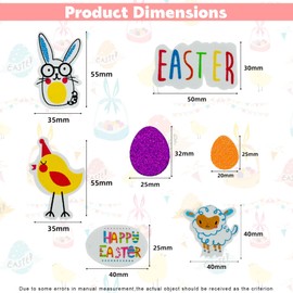 Heyiminy 100 Pcs Easter Foam Stickers,Self Adhesive Easter Stickers for Kids, Decorative Glitter Egg Bunny Chick Shapes Stickers for Easter Day Party DIY Crafts Greeting Cards Home Decoration