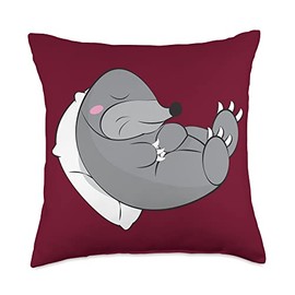 Kaisi Drawing, Snooze, Snooze, Dream Sleep, Dream Pajamas, Children's Snooze Light, Mole Sleep Throw Pillow, 18x18, Multicolor