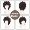 Brown Curly Wig Men 70s 80s Short Fluffy Afro Brown