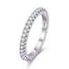 Uloveido 2mm Rhodium Plated Petite Micropave Cubic Zirconia CZ Eternity