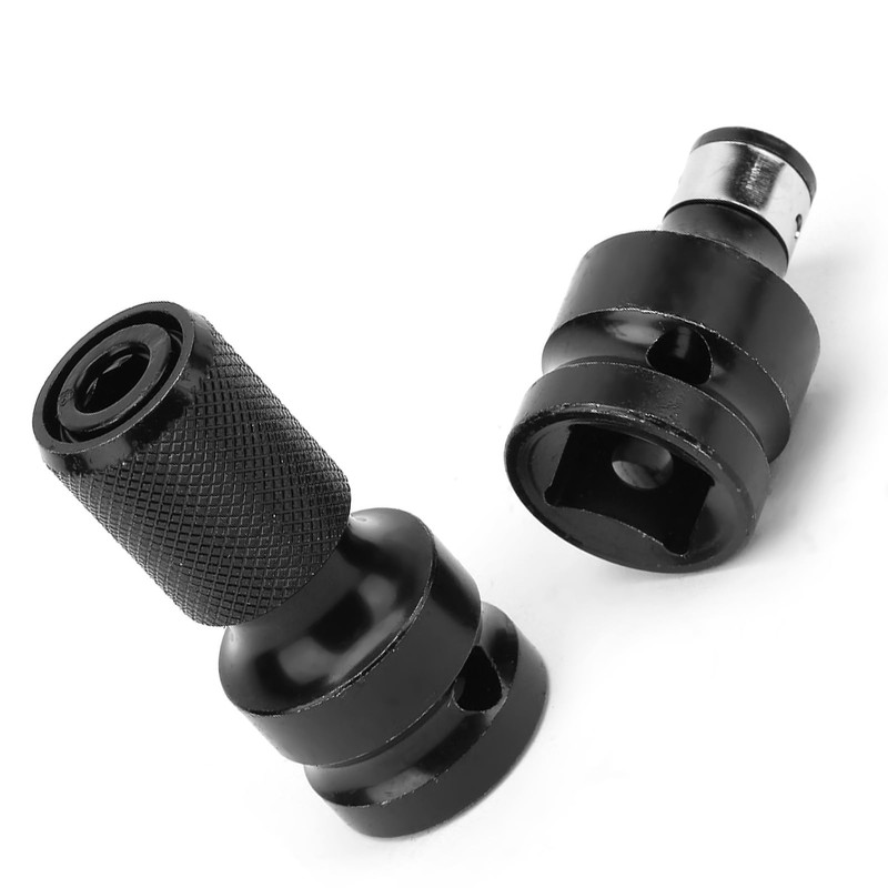 2 Pieces 1/2 to 1/4 Hex Socket Adapter Drill Chuck