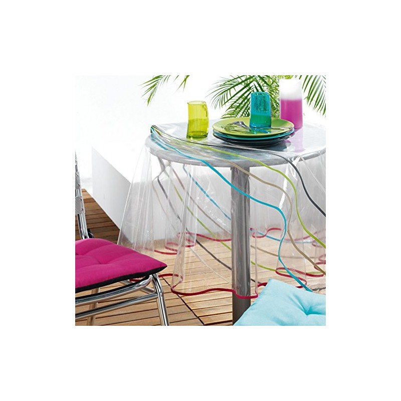 Ligne Decor Round Tablecloth (0) 180 Plain Crystal 15/100e Garden