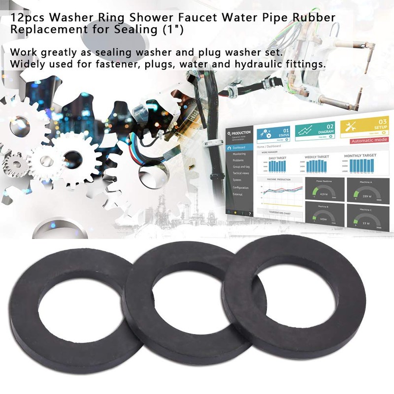 12pcs Washer Ring Shower Faucet Water Pipe Rubber Replacement for