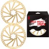 CNC Bike Disc Brake Rotor 203mm，MTB Brake Rotor With Bolts，2pcs（Gold）