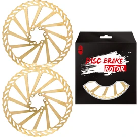 CNC Bike Disc Brake Rotor 203mm，MTB Brake Rotor With Bolts，2pcs（Gold）