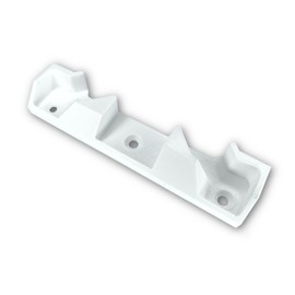 Reinforced strike plate for Velux roof window TG2 closure 025116 T-G2 sheet metal replacement compatible with 2 and 3-hole variant locking made of plastic, white