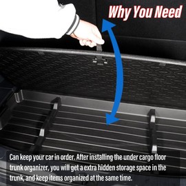 cutim Trunk Hidden Storage Box for 2019-2024 Toyota RAV4 Accessories, Extra Space fits Under Cargo Floor Storage, Insert Cargo Rear Hatch Organizer Trunk Organizers, Black