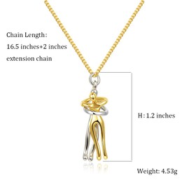 Chereda Affectionate Couple Hugging Pendant Necklace For Women Punk Style Necklace Love Statement Jewelry Valentine's Day Gift (Colorful)