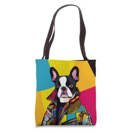 Boston Terrier Dog Fashion Cute Colorful Pop Art Tote Bag