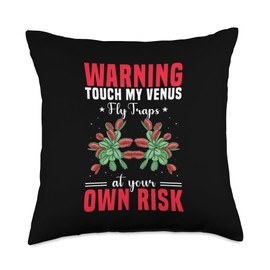 Venus Fly Traps Owner Plants Live Soil Venus Fly Trap Throw Pillow