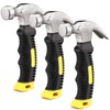 ZOENHOU 3 PCS 8 Oz Length 6.5 Inch Claw Hammer,
